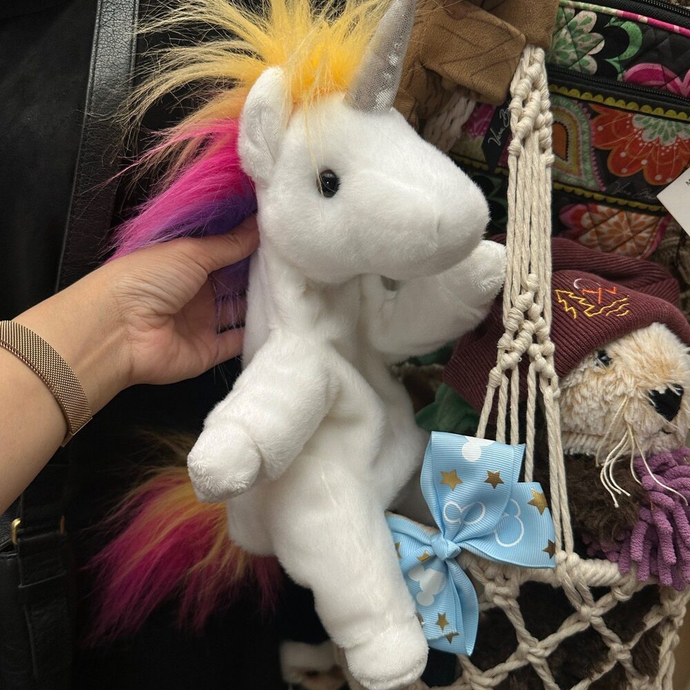 Aurora World Rainbow Mane Unicorn Plush Glitter Horn Stuffed Animal